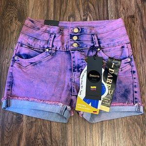 Women’s Denim Shorts Benava Butt Lifting-Hug Me Tight Purple Acid Size 5